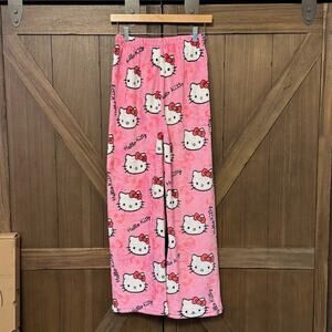 NEW Hello Kitty Pink Fleece Pajama Pants sz XS / Small Sanrio Kawaii Character